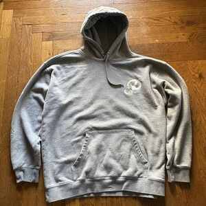 Primitive Skateboarding Floral Peace Sign Hoodie Gray Size L Streetwear Skater